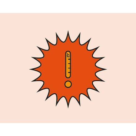 Grafik zeigt eine Sonne mit einem Thermometer.