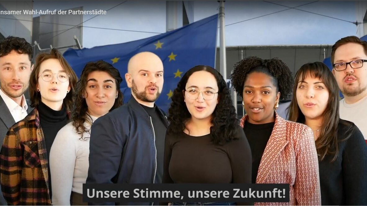 Gemeinsamer Wahl-Aufruf junger Menschen aus den Partnerstädten Offenbachs
