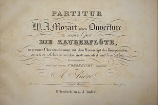 Titelblatt der Partitur "Die Zauberflöte" von W. A. Mozart
