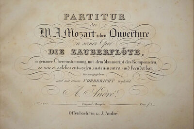 Titelblatt der Partitur "Die Zauberflöte" von W. A. Mozart