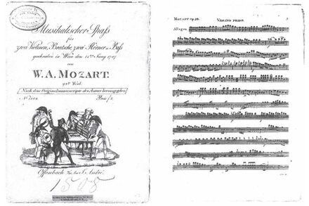 Es ist eine Mozart Partitur abgebildet.